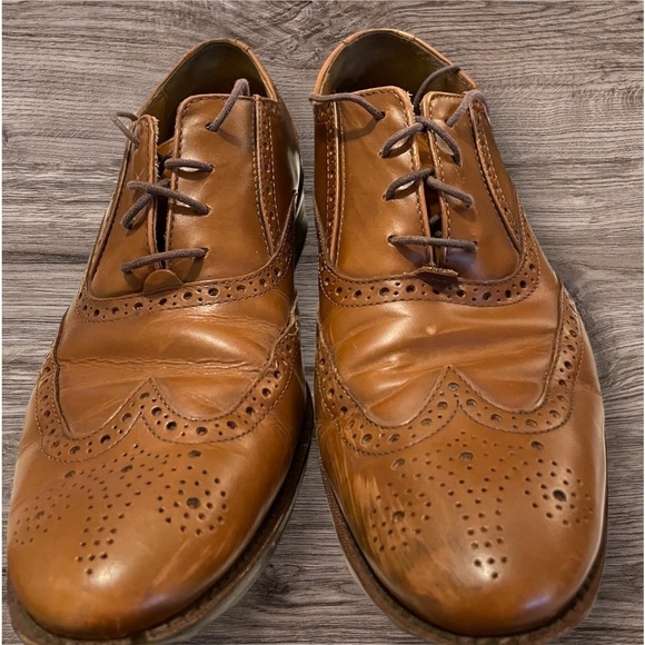 COLE HAAN Oxfords Men Size 9 Brown Leather dress shoe derby golf sport Grand OS - Picture 2 of 7